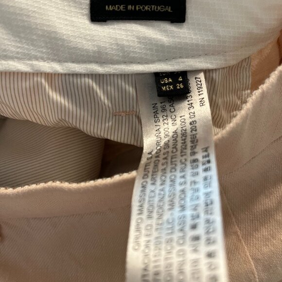 NWOT Massimo Dutti 100% Linen Peach Ankle Pants - Picture 4 of 10